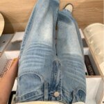⁦Washingblue المرأة الجينز فضفاضة تناسب عارضة سحب السراويل عالية الخصر مستقيم الساق السراويل خمر النمط الأمريكي الخريف⁩ - الصورة ⁦4⁩