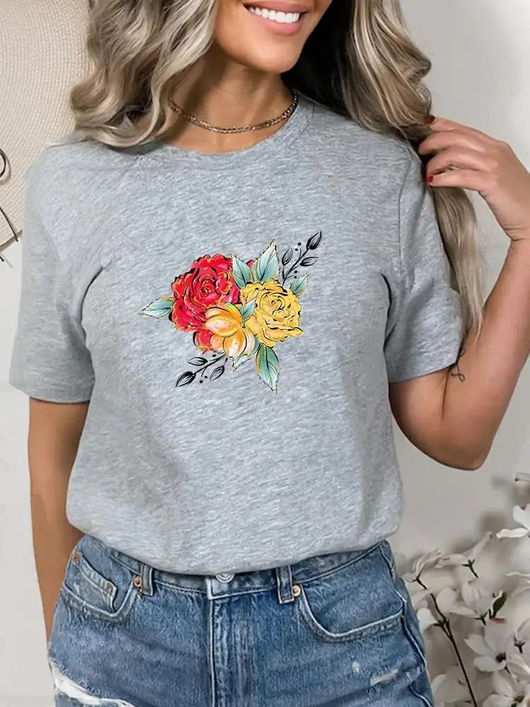 القهوة الحب الاتجاه الحياة 90s قصيرة الأكمام ملابس الصيف طباعة الجرافيك تي شيرت سيدة الموضة النساء الإناث قميص المحملة