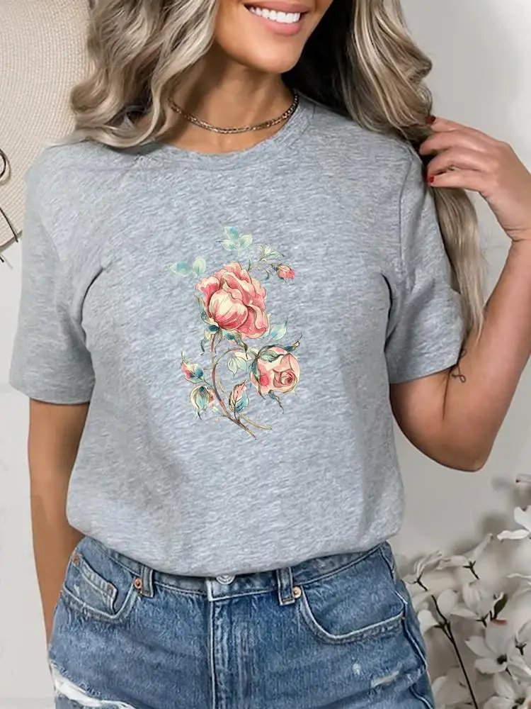 القهوة الحب الاتجاه الحياة 90s قصيرة الأكمام ملابس الصيف طباعة الجرافيك تي شيرت سيدة الموضة النساء الإناث قميص المحملة