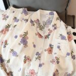 طقم توب وبانت نسائي بأكمام طويلة ، بيجامة كاواي لطيفة ، طباعة زهور ، ملابس منزلية ، ملابس نوم ، ملابس صالة ، خريف ، جديد ، 2 * * - الصورة 5