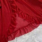 ⁦شفافة حمراء مثير الملابس الداخلية النسائية الملابس الداخلية انظر من خلال ملابس النوم الدانتيل باس النوم واللباس الداخلي منامة مجموعات الإناث مثير نايتي⁩ - الصورة ⁦5⁩