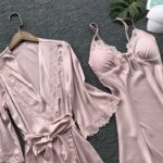 ⁦ملابس نوم نسائية مثيرة ، طقم بيجامات دانتيل ، ياقة برقبة على شكل حرف V ، ملابس داخلية غير رسمية ، ملابس نوم⁩ - الصورة ⁦4⁩