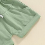 Pudcoco-طقم تي شيرت وشورت للأطفال ، قطعتان ، مع طباعة حروف ، أكمام قصيرة ، للأطفال من 3 إلى 3 سنوات - الصورة 6