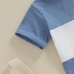 بودكوكو-طقم من توب وشورت بأكمام قصيرة للطفل الصغير ، بدلة رياضية بلون متباين ، 3 م-3 طن - الصورة 2