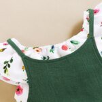⁦1-5Years الاطفال فتاة الملابس المدرسية مجموعة لوتس ليف البنطال القصير + الحمالة بانت 2 قطعة الزي موضة ملابس الصيف لفتاة طفل⁩ - الصورة ⁦5⁩