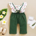 ⁦1-5Years الاطفال فتاة الملابس المدرسية مجموعة لوتس ليف البنطال القصير + الحمالة بانت 2 قطعة الزي موضة ملابس الصيف لفتاة طفل⁩ - الصورة ⁦4⁩