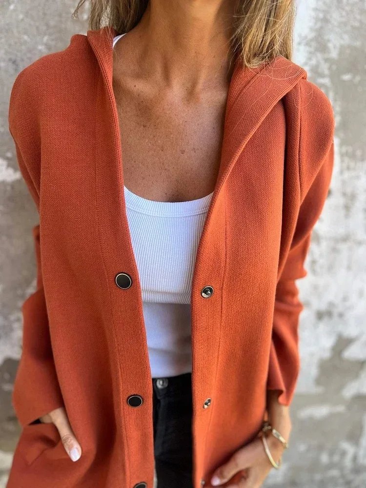 women solid button hooded pocket jacket casual loose red grey streetwear autumn winter jackets coat outerwear fall tops women solid button hooded pocket jacket casual loose red grey streetwear autumn winter jackets coat outerwear fall tops